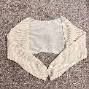 SHEIN Off-White Knit Shrug